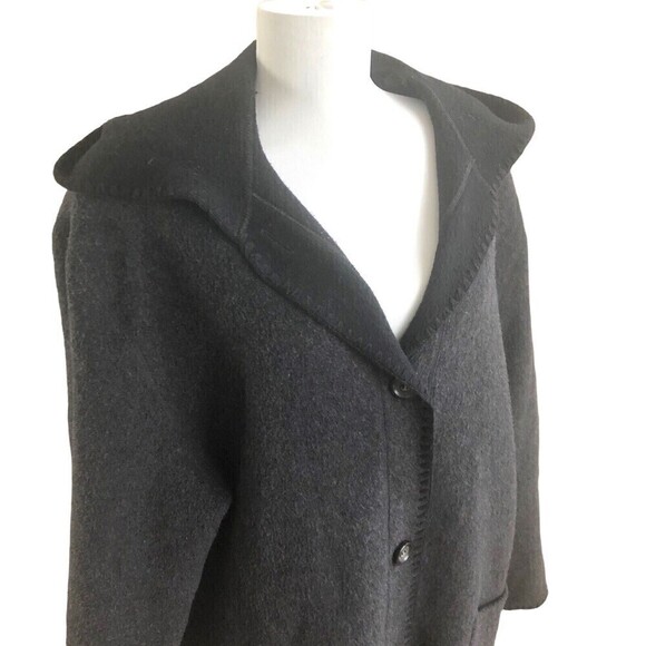 Vintage Mackintosh Wool Hooded Jacket L Cottagecore Boho Hippie Minimalist USA - Picture 5 of 13